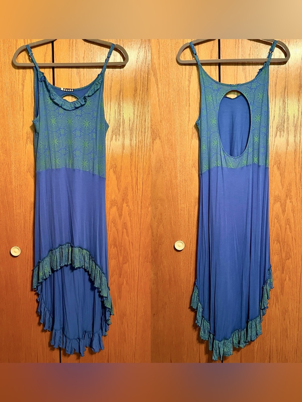 Jayli Blue and Teal High-Low Dress